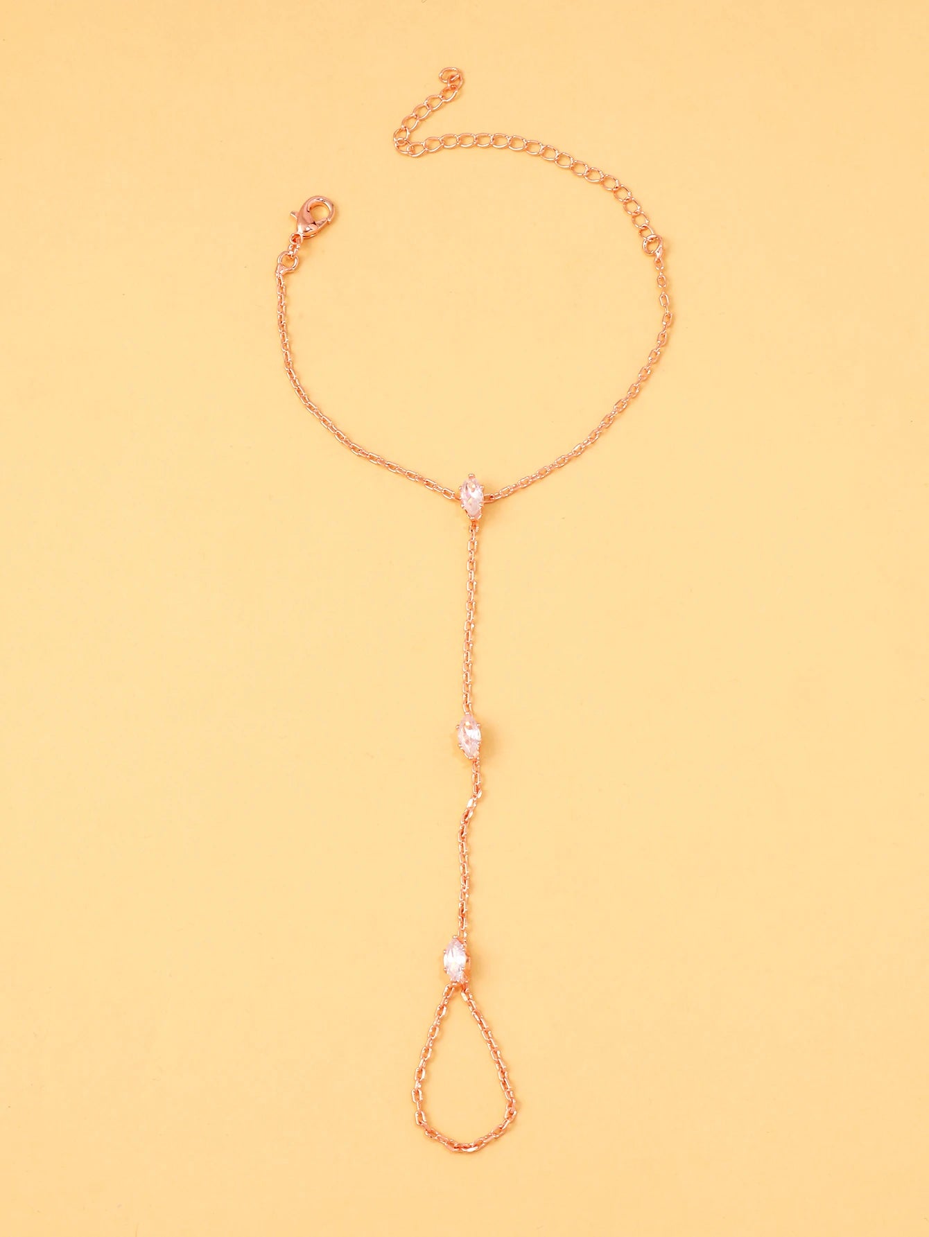 Bohemia Rhombus Crystal Hand Chain Bracelet for Women – Simple Thin Chain Finger Jewelry & Accessories