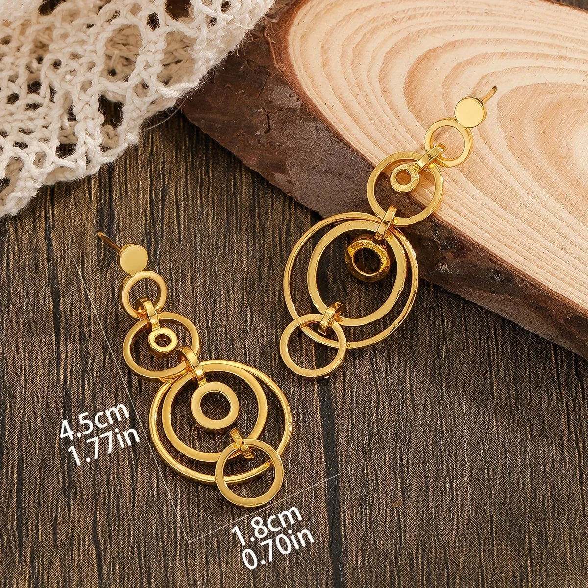 New Geometric Gold Color Hollow Hoop Earrings for Women – Fashion Drop Jewelry Accessory