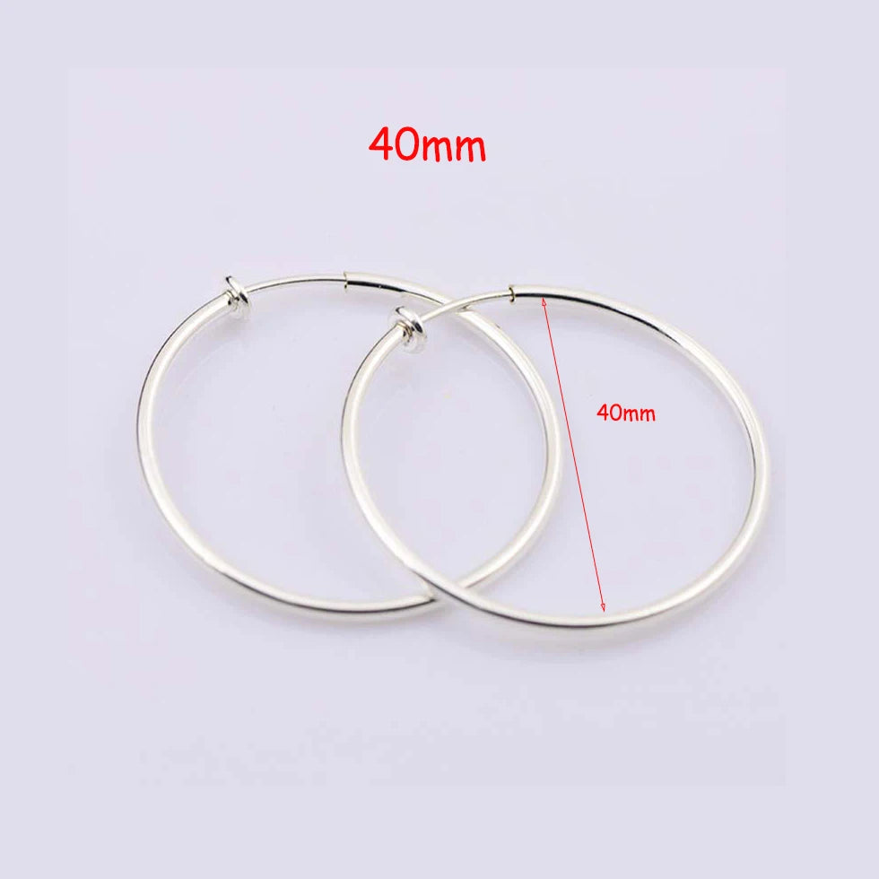 Clip On Hoop Earrings | Non-Pierced Circle Earrings 2/4/6cm Women