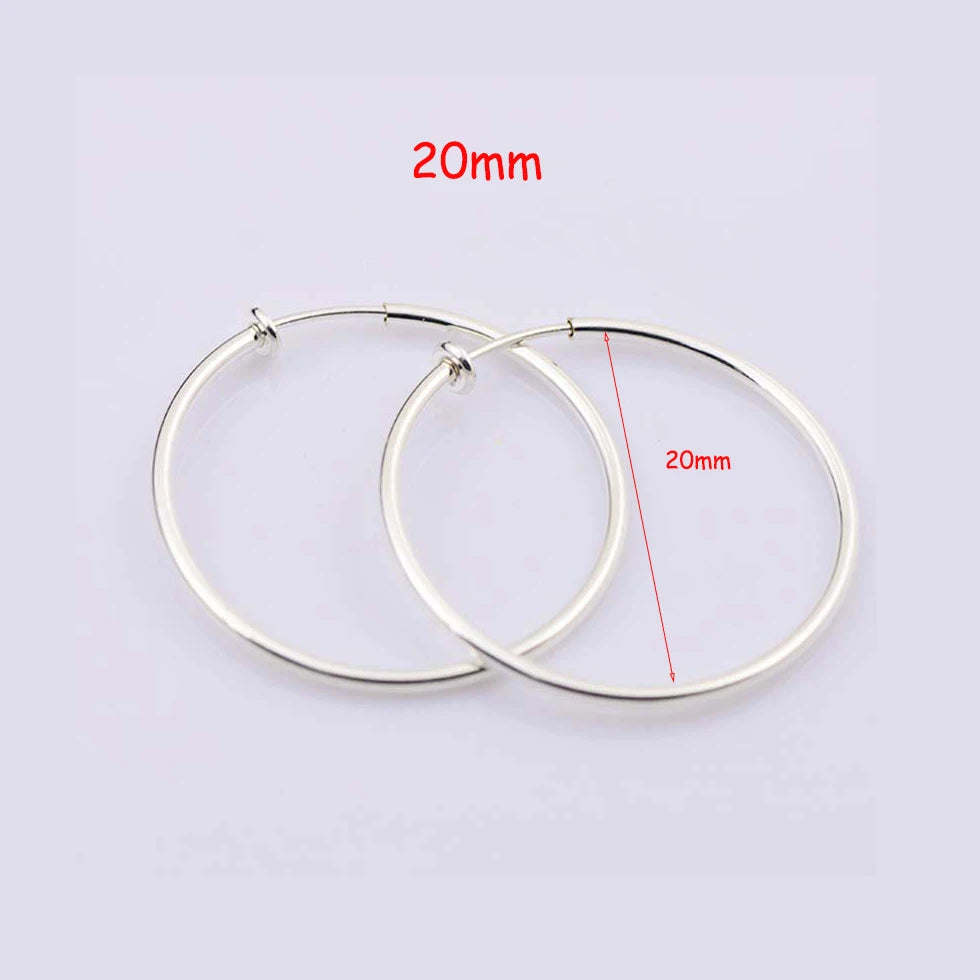 Clip On Hoop Earrings | Non-Pierced Circle Earrings 2/4/6cm Women
