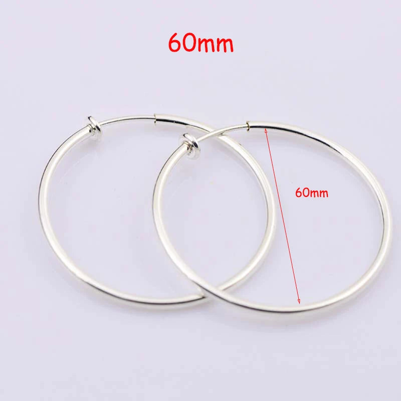 Clip On Hoop Earrings | Non-Pierced Circle Earrings 2/4/6cm Women
