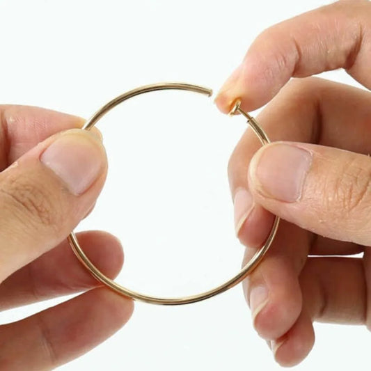 Clip On Hoop Earrings | Non-Pierced Circle Earrings 2/4/6cm Women