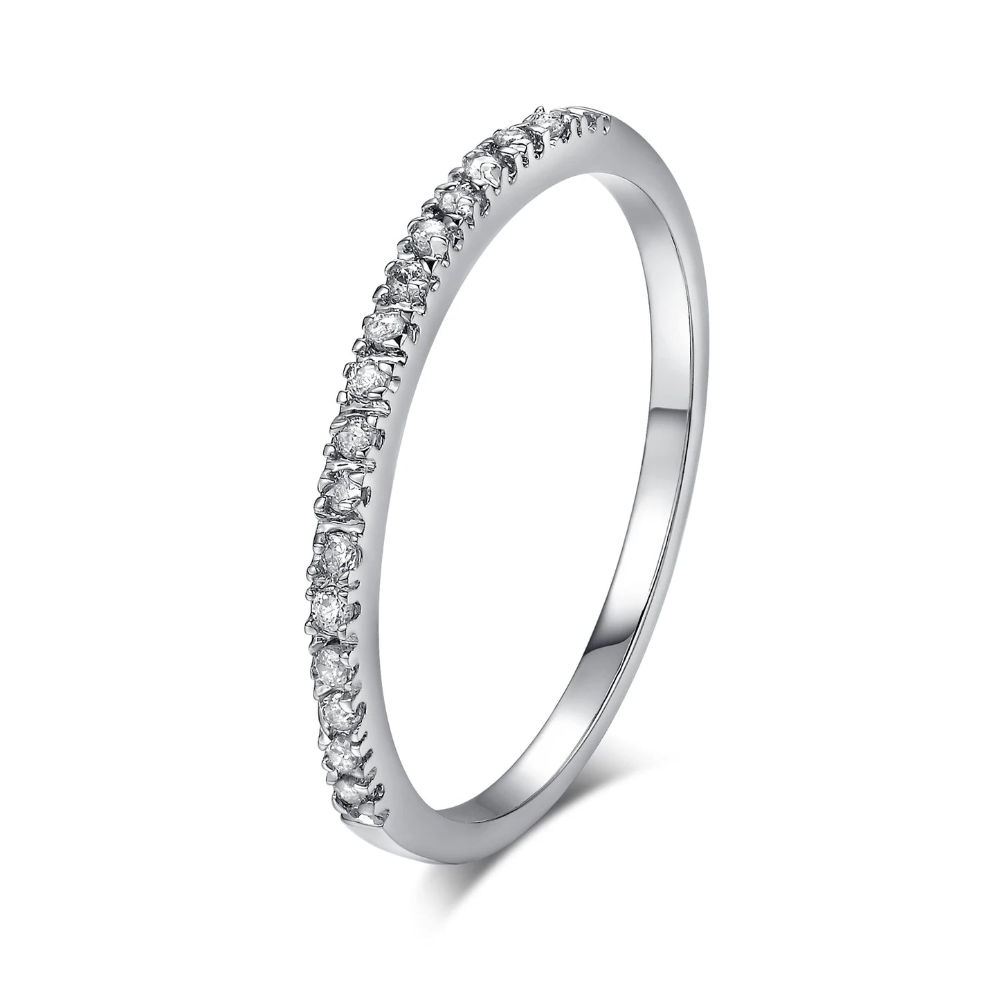 Delicate Micro Pave Zircon Ring for Women – Stackable Crystal Band for Daily Wear & Engagement