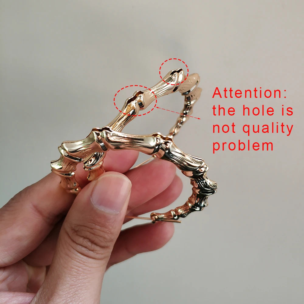 SoHot Trendy Bamboo Hoop Earrings for Women – Classic Large Round Jewelry in Gold & Silver Color