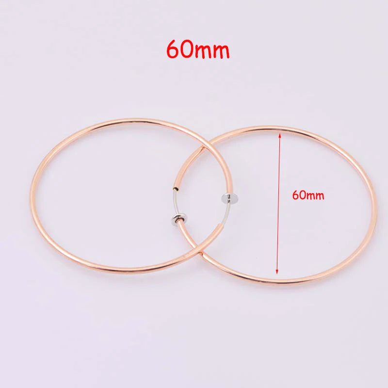 Clip On Hoop Earrings | Non-Pierced Circle Earrings 2/4/6cm Women