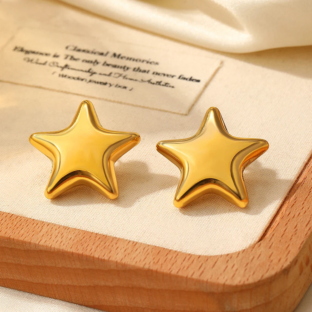 Stainless Steel Star Stud Earrings – Sparkling Fairy-Inspired Jewelry