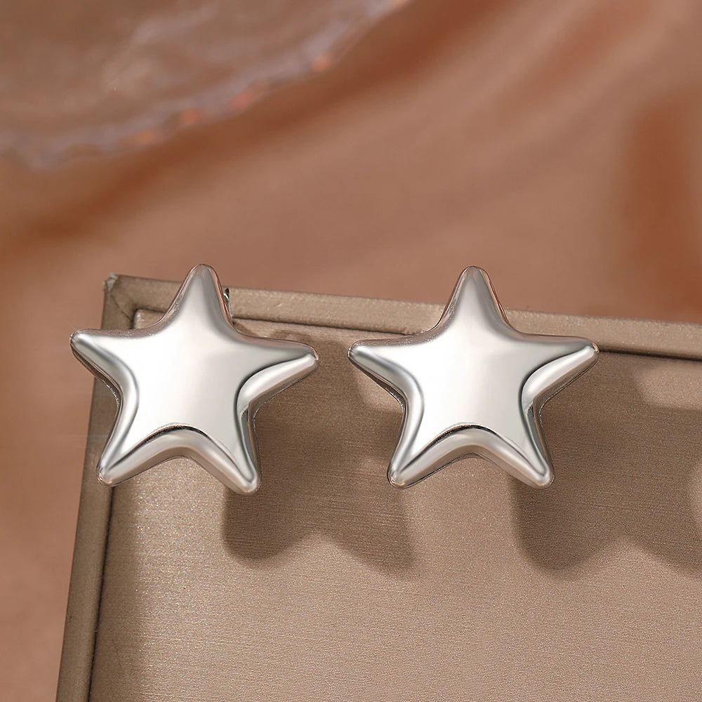 Stainless Steel Star Stud Earrings – Sparkling Fairy-Inspired Jewelry