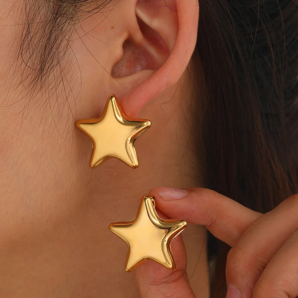 Stainless Steel Star Stud Earrings – Sparkling Fairy-Inspired Jewelry