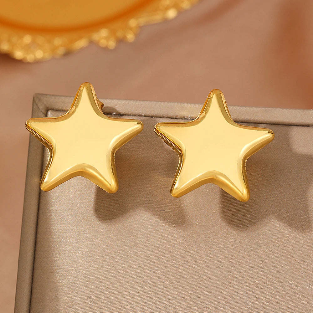 Stainless Steel Star Stud Earrings – Sparkling Fairy-Inspired Jewelry