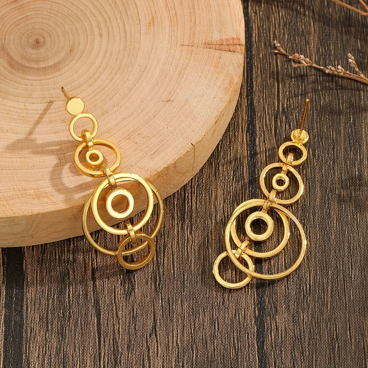 New Geometric Gold Color Hollow Hoop Earrings for Women – Fashion Drop Jewelry Accessory