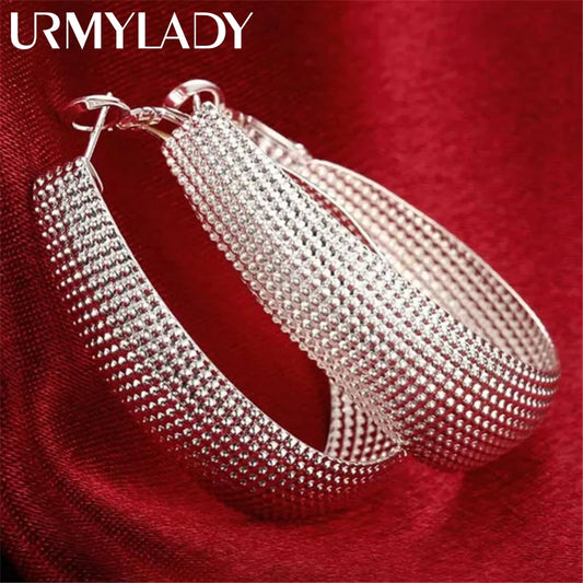 New Classic 925 Sterling Silver Hoop Earrings – Fine Europe Jewelry, Perfect for Wedding, Engagement, & Daily Wear