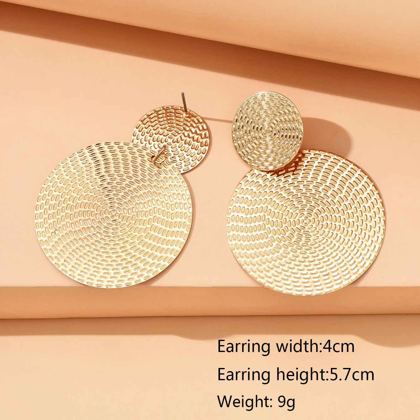 Bohemian Geometric Metal Round Earrings – Trendy Drop Earrings
