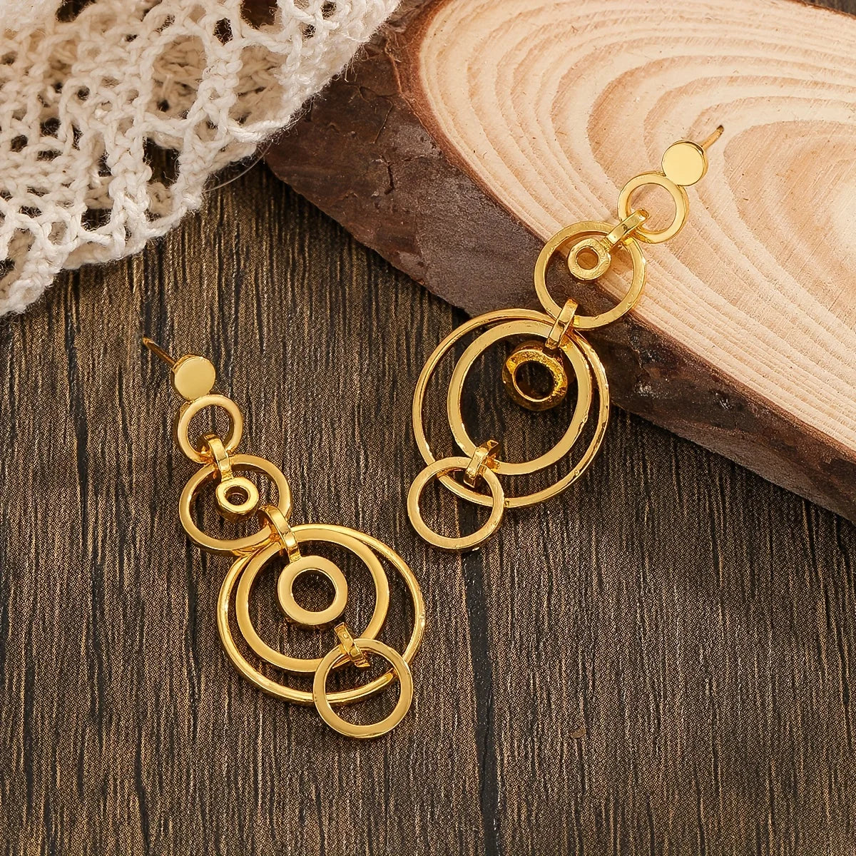 New Geometric Gold Color Hollow Hoop Earrings for Women – Fashion Drop Jewelry Accessory