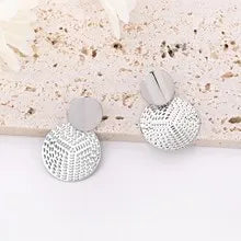Bohemian Geometric Metal Round Earrings – Trendy Drop Earrings