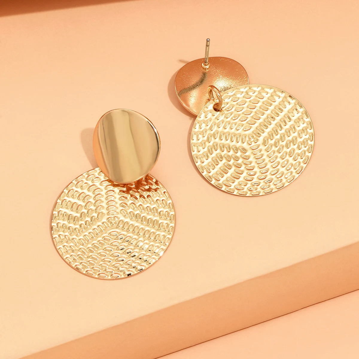 Bohemian Geometric Metal Round Earrings – Trendy Drop Earrings