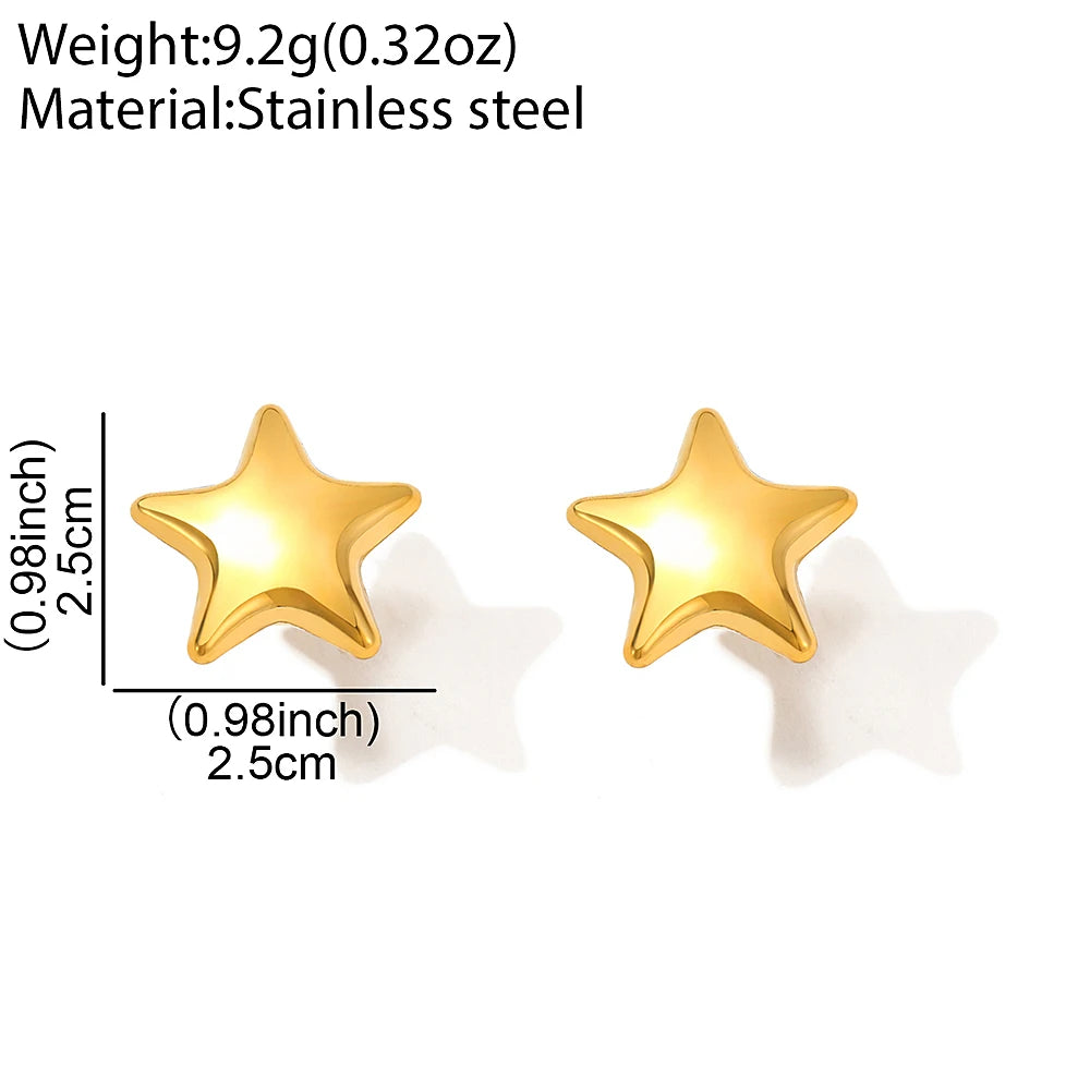 Stainless Steel Star Stud Earrings – Sparkling Fairy-Inspired Jewelry